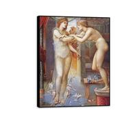 RXNHGJDS Edward Burne-Jones Dipinto su Tela Pigmalione e immagine Repliche Stampe Riproduzione Quadri Famosi su Tela Quadri Moderni Soggiorno Camera da Letto E Bagno90x70cm(35x28in) Cornice nera