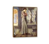 RXNHGJDS Edward Burne-Jones Dipinto su Tela Psiche e pan Repliche Stampe Riproduzione Quadri Famosi su Tela Quadri Moderni Soggiorno Camera da Letto E Bagno90x70cm(35x28in) Cornice dorata