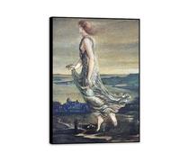 RXNHGJDS Edward Burne-Jones Dipinto su Tela Star serale Repliche Stampe Riproduzione Quadri Famosi su Tela Quadri Moderni Soggiorno Camera da Letto E Bagno55x40cm(22x16in) Cornice nera
