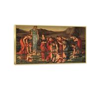RXNHGJDS Edward Burne Jones Stampa su Tela Lo specchio di Venere Repliche Quadri Famosi Riproduzione su tela Soggiorno Arredo Camera Da Letto Arredamento Casa 72x40cm(28x16in) Cornice dorata