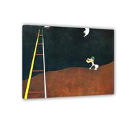 RXNHGJDS Joan Miro Opere d'arte famose Cane che abbaia-sulla luna Quadro su Tela Riproduzione Quadri Famosi Su Tela Moderno Astratto Arte Cucina Soggiorno Camera70x60cm(28x24in) Senza cornice
