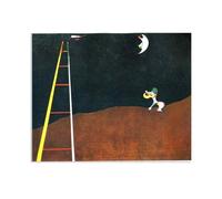RXNHGJDS Joan Miro Opere d'arte famose Cane che abbaia-sulla luna Quadro su Tela Riproduzione Quadri Famosi Su Tela Moderno Astratto Arte Cucina Soggiorno Camera60x50cm(24x20in) Con cornice