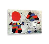 RXNHGJDS Joan Miro Opere d'arte famose Il sorriso delle ali sgargianti Quadro su Tela Riproduzione Quadri Famosi Su Tela Moderno Astratto Arte Cucina Soggiorno Camera70x50cm(28x20in) Con cornice