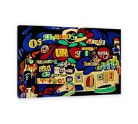 RXNHGJDS Joan Miro Opere d'arte famose Poesia serrana a colori Quadro su Tela Riproduzione Quadri Famosi Su Tela Moderno Astratto Arte Cucina Soggiorno Camera75x50cm(30x20in) Con cornice