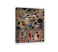 RXNHGJDS Joan Miró Quadro Surrealismo Su Tela Donne circondate da un volo di un uccello Poster Riproduzione Stampa Su Tela per camera da letto decorazione in casa105x80cm Senza cornice