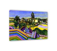 RXNHGJDS Joan Miró Quadro Surrealismo Su Tela Prades il villaggio Poster Riproduzione Stampa Su Tela per camera da letto decorazione in casa95x80cm(37x31in) Con cornice