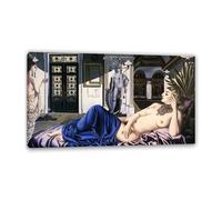 RXNHGJDS Paul Delvaux Quadri su tela In lode della malinconia Stampe da Parete Soggiorno Arte murale Riproduzioni di Dipinti Famosi su tela Surrealismo Poster120x70cm(47x28in) Con cornice