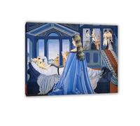 RXNHGJDS Paul Delvaux Quadri su tela L'annunciazione Stampe da Parete Soggiorno Arte murale Riproduzioni di Dipinti Famosi su tela Surrealismo Poster40x30cm(16x12in) Con cornice