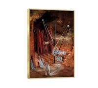 RXNHGJDS Riproduzione Quadri Remedios Varo Poster su Tela Premonizione Surrealismo Stampa Quadro Famoso Arte Murale Decorazione Murale soggiorno Regalo90x60cm Montatura dorata