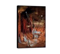 RXNHGJDS Riproduzione Quadri Remedios Varo Poster su Tela Premonizione Surrealismo Stampa Quadro Famoso Arte Murale Decorazione Murale soggiorno Regalo90x60cm Montatura nera