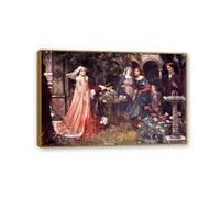 RXNHGJDS Struttura color teak John William Waterhouse Poster,Riproduzione di Quadri Famosi,Il giardino incantato,Dipinti Famosi su tela,John William Waterhouse Poster e Stampe70x105cm(28x41in)