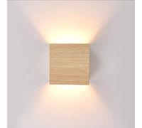 RXPVUXE Applique a cubo in legno Illuminazione da parete quadrata per interni Lampade da parete a LED quadrate su e giù, Moderne e minimaliste Decorazioni per la casa Apparecchi di illuminazione per m