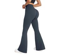 RXRXCOCO Pantaloni da donna a vita alta, da yoga, flared leggings bootcut pantaloni push up scrunch booty lunghi pantaloni sportivi da corsa, Blu, M