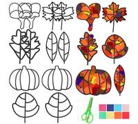RXSPOYLY 57 Pcs Artigianato Autunnale per Bambini, Kit per Decoupage per Bambini, Gioco Taglia e Incolla Bambini, Artigianali Autunnale, Decorazioni Fai da Te (A)