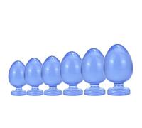 Rxuakoy 6 Misure Di Plug Anali in Silicone A Forma Di Uovo Plug Anale Di Diametro Extra Large Palline Anali Vaginali in Silicone A Forte Aspirazione Dilatatore Anale Giocattoli Sessuali,Blu,XXL