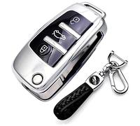 RXXR Custodia per chiave auto compatibile con Audi A1 A3 A4 A6 A8 Quattro Q2 Q3 Q7 S3 S6 RS3 RS6 R8 TT TTS 3 tasti Flip Keys