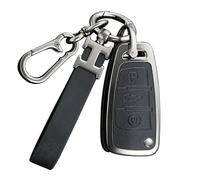 RXXR Custodia per Chiave Auto Compatibile con Audi, A1 S1 A3 S3 RS3 A4 S4 RS4 A6 S6 RS6 Q2 Q3 Q7 TT TTS R8, Protezione Telecomando a 3 Pulsanti con Portachiavi, Nero 01