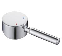 RXXR Maniglia per Rubinetto monocomando con pulsante di colore caldo e freddo compatibile con cartuccia rubinetti da 40 mm (stelo cartuccia 10 x 10 mm) (Argento-s003)