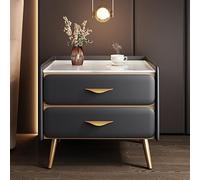 ry comodino moderno con piano in finto marmo minimalista comodino 2 Der per camera da letto o soggiorno grigio similpelle h Slish Sto Solut