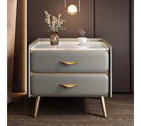 ry Comodino moderno con top in finto marmo minimalista 2 Der comodino per camera da letto o soggiorno grigio similpelle h Slish Sto Solut