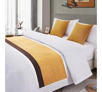 Ry, runner da letto in cotone e canapa, per letto king size, tinta unita, sciarpa per hotel, copriletto e sciarpa per camera da letto e matrimonio, 50 x 260 cm (adatto per letto da 200 cm)