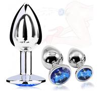 RY4V-3 Prodotti Acciaio Lisci Multi-Sized (Blu) plúg ànalé dilàtatóré ànàl ànàleséx tóy kit bútt dilatàtóri palliné ànàli dildó séxytóysys vibràtoréper próféssionàlé in ànó per donna uomo coppie