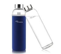 Ryaco Bottiglia d'Acqua 1000 ml/1L, Borraccia Vetro Portatile con Guaina per Bevande Calde e Fredde, Senza BPA, Borraccia in Vetro con Pennello in Spugna, Lavabile in Lavastoviglie