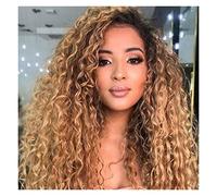 Ryakos Parrucche per Capelli Parrucche Bionde Ricci Anni '70, Parrucche Afro Bionde Marroni per Donne Nere, Parrucche Sintetiche Afro Ricci Bionde per Donne Parrucca alla Moda (Color : As Shown)