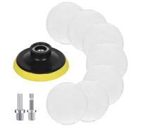 RYAN 10 Pezzi Kit Lucidatura Auto 125 cm Tamponi Lucidatura Auto con 1 Platorello per Trapano e 2 Adattatore Per Trapano M14 per Auto Bellezza Pulizia Lucidatura Ceretta