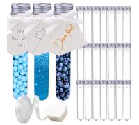 RYAN 24 Pezzi Provette Plastica con Tappo a Vite 45 ml Provette Trasparente Provette Portaconfetti e Caramelle per Feste Sali Perle Fiori Provette