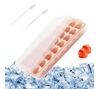RYAN 24 Scomparti Stampo Ghiaccio Silicone,Facile da Rilasciare Stampo per Cubetti di Ghiaccio a Forma di Cuore,Cubetti Ghiaccio Silicone con Coperchio Adatto per Birra,Bevande e Cocktail