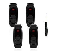 RYAN 4 Pezzi Interruttore in Linea Bipolare 10A / 250 V Interruttore Lampada Elettrico Interruttore a Bilanciere Tavolo Con Cacciavite per 2 O 3 Linea Piccoli Elettrodomestici o Lampada (Nero)