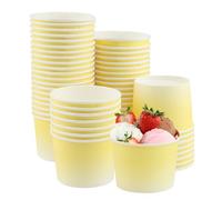 RYAN 50 Coppette Gelato 240 ml con 50 Cucchiaio di Legno per Gelato Torte Dessert Frutta Zuppa Snack (Modello di Gelato)