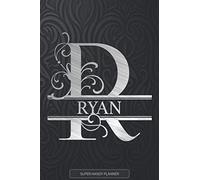 Ryan: Silver Letter R The Ryan Name - Ryan Name Custom Gift Planner Calendar Notebook Journal