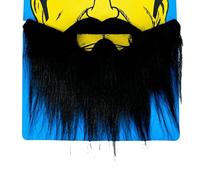 RyanDesign Baffi finti per divertimento, barba finta con fascia elastica, accessorio realistico per feste e travestimenti di Halloween, per giochi di ruolo, concerti, spettacoli teatrali (nero)