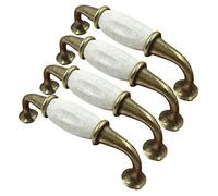 Ryanong 4 pomelli per ante di armadietti da cucina, antichi in lega di zinco, maniglie per credenze, cassettiere, cassettiere, maniglie vintage (lunghe 115 mm)