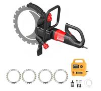 Ryanong 9500W - Sega ad anello professionale in calcestruzzo con inseguitore da parete, senza polvere, profondità di taglio 29 cm, 3000 giri/min, soppressione della polvere d'acqua, lama diamantata