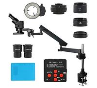 Ryanong Accessori per microscopio da laboratorio 3.5-90X Ruota Braccio articolato universale Trinoculare Stereo Continus Zoom Microscopio 48MP 2K USB Camera