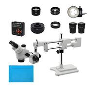 Ryanong Accessori per microscopio da laboratorio 3.5X-90X HDMI VGA USB Videocamera Simul Focale Doppio Boom Stereo Trinoculare Microscopio Per Telefono PCB Riparazione CPU