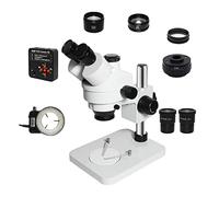 Ryanong Accessori per microscopio da laboratorio 3.5X-90X Trinoculare Stereo Zoom Microscopio digitale industriale Simul-Focale Set per riparazione saldatura PCB