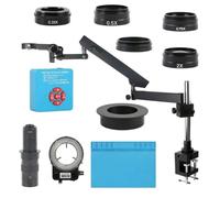 Ryanong Accessori per microscopio da laboratorio 55MP HDMI USB Video Microscopio Fotocamera Direzione Regolabile Morsetto Braccio Pilastro Staffa 180X 120X 200X C Mount Lens per Kit di Riparazione