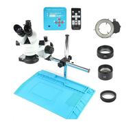 Ryanong Accessori per microscopio da laboratorio 7-45X Simul Zoom Focale Trinoculare Stereo Microscopio con 21MP HDMI USB Elettronica Industriale Videocamera digitale 2K per la riparazione di PCB