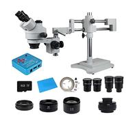 Ryanong Accessori per microscopio da laboratorio Microscopio stereo ingrandimento 180x, obiettivo 2X/0.5X doppio include fotocamera HDMI 38MP 2K