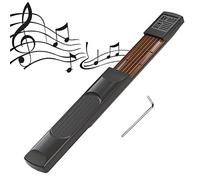 Ryanong Chitarra acustica tascabile, strumento di pratica gadget per allenatori di accordi modello tastiera con venature del legno per principianti