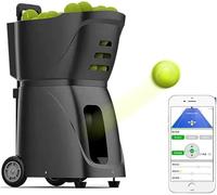 Ryanong Lanciatore automatico portatile per palline da tennis con angolo regolabile, velocità, rotazione per allenamento da solo, telecomando incluso