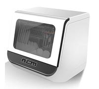 Ryanong Lavastoviglie da tavolo compatto ad alta pressione per capelli ricci con display a LED interno in acciaio inox, basso rumore