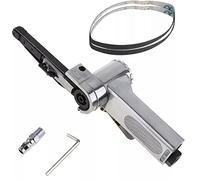 Ryanong Levigatrice a nastro pneumatico Smerigliatrice angolare portatile Strumento pneumatico 3/8 "Smerigliatrice a nastro pneumatico con 3 cinghie 60/80/100 Grit Lucidatura Cinghia Macchina per