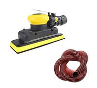 Ryanong Levigatrice pneumatica 70x198MM, levigatrice orbitale ad aria quadrata Smerigliatrice lucidatrice pronta per vuoto centrale con tubo da 5 m