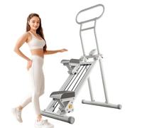 Ryanong Macchina pieghevole per esercizi cardio climber - Allenatore verticale per scale per allenamento completo del corpo a casa, capacità di carico di 119,7 kg, include manubrio per stabilità