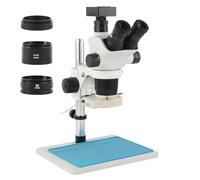 Ryanong Microscopio da laboratorio Accessori 3.35X 6.7X 45X 90X Simul-Focus Parfocale Trinoculare Stereo Microscopio 4K HDMI Digita Macchina Fotografica di Misura per l'Insegnamento Industriale